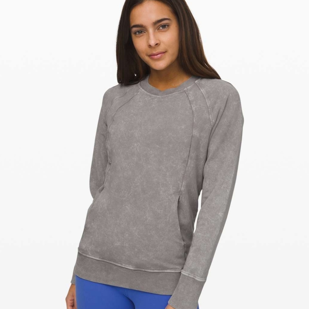 Lululemon Athletica Scuba Crew Sweatshirt Washed Dark Chrome Size 4